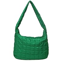 Down Cotton Padded Large Tote Bags Lattice Crossbody Tote Bags for Women Lightweight Quilted Padding Shoulder Bag