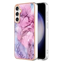 XYX Case Compatible with Samsung S23 FE, Electroplated Marble TPU Slim Full-Body Stylish Shockproof Protective Case Cover for Galaxy S23 FE, Pink