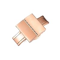 Solid Double Push Button Fold Stainless Steel Watch Buckle Butterfly Deployment Clasp Watch Strap 18mm 20mm 22mm Watch Buckle (Color : Rose Gold, Size : 22mm)