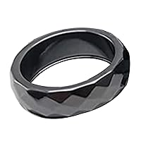 BAIRU Black Hematite Ring Anxiety Balance Root Chakra Aabsorbs Negative Energy Ring, Health Care Jewelry Pain Relief Gift for Men and Women(Ring Size: 10)