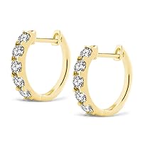 Moissanite Hoop Earrings Lab Created Diamond 925 Sterling Silver Huggie Hoops for Men Women Jewelry Gifts