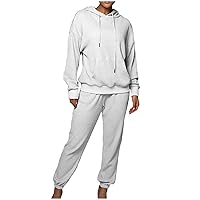 Women's Sweater Sets Waffle Knit Sweatsuits 2 Piece Outfits Pullover Hoodies and Sweatpants 2023 Fall Tracksuits