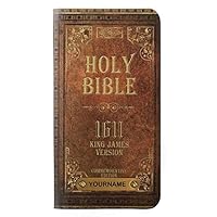 RW2890 Holy Bible 1611 King James Version PU Leather Flip Case Cover for iPhone 11 Pro Max with Personalized Your Name on Leather Tag