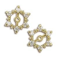 14 Karat Yellow Gold 0.24 Carat Round Diamond Earring Jackets