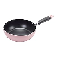 Pearl Metal HC-67 Frying Pan, 8.7 inches (22 cm), Deep Type, Induction Compatible, Graduated 16.9-59.1 fl oz (500 cc-1,500cc), Fluorine Processed, Deep Frying, Retort, Cooking, Pink