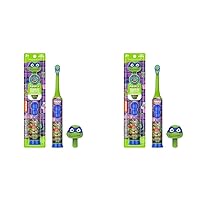 FIREFLY Clean N' Protect Teenage Mutant Ninja Turtles Power Toothbrush with 3D Character Cover, Soft Bristles, Battery Included, Ages 3+, 1+1 (Pack of 2)