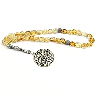 Tasbih Natural Citrine muslim jewelry misbaha yellow crystal prayer beads islamic eid gift arabic accessories pendant rosary