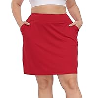 HDE Womens Plus Size Athletic Skort Golf Tennis Skirt with Bike Shorts & Pockets