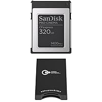 SanDisk PRO-Cinema 320GB CFexpress Type-B Memory Card, Bundle with USB-C CFexpress Type-B and SD Card Reader