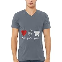 Love Peace Food V-Neck T-Shirt - Presents for Cooking Lovers- Best Presents for Food Lovers