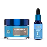 Blue Nectar Vitamin C Face Serum with Natural Hyaluronic Acid (9 Herbs, 1 Fl Oz) and Brightening Face Cream with Turmeric (13 Herbs, 1.7 Fl Oz)