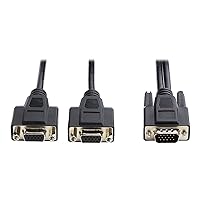TRIPP LITE P516-006-HR High Resolution VGA Monitor Y Splitter Cable HD15 to 2x HD15 6ft,Black