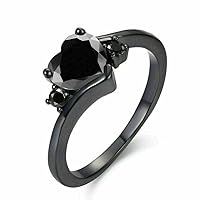 2.00Ctw Heart Cut Black Diamond Solitaire Engagement Wedding Ring For Women's And Men's 14k Black Gold Finish