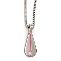 Edward Mirell Titanium Polished Fancy Lobster Closure Pink Anodized With Pink Sapphire 2inch Extension Necklace 16 Inch Jewelry Gifts for Women