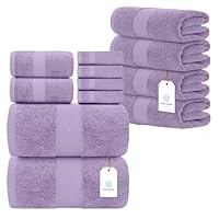 White Classic Luxury 8 Piece Bath Towel Set: 2 Bath Towels | 2 Hand Towels | 4 Washcloths - Bath Towels Set of 4 Large 700 GSM 27