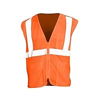 MAGID Orange ANSI 107 Class 2 Polyester High-Visibility Safety Vest, 1 Pairs, Size 4X/5X (SVM1)