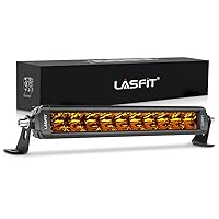 LASFIT 12 inch Amber Light Bar, IP67 Waterproof LED Light Bar, Single Row Yellow LED Bar, Off Road Light Bar for Foggy/Night Driving for Pickup, Truck, SUV, ATV, UTV Bumper