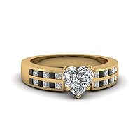 Choose Your Gemstone Channel 2 Row Diamond CZ Ring yellow gold plated Heart Shape Petite Engagement Rings Everyday Jewelry Wedding Jewelry Handmade Gifts for Wife US Size 4 to 12