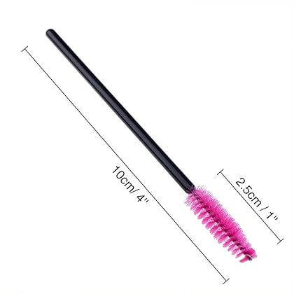 G2PLUS 100PCS Disposable Eyelash Brushes, Mascara Wands Applicator Makeup Kits, Eyelash Spoolies Brushes for Eyelash Extensions and Eyebrows (Rose)