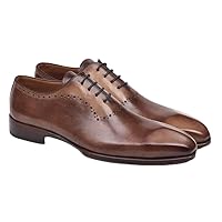 Paul Parkman Men's Antique Brown Oxfords (ID#AG444BRW)