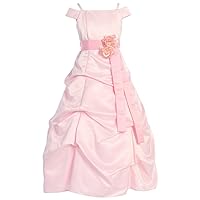 Girls Regal Puff Dress 4 Pink (kid 1147)