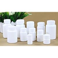50PCS (40ML) Empty Portable Plastic Powder Medicine Pill Tablet Bottles Container Holder Case White