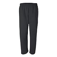 Fashion Gildan 12300 Open Bottom Sweatpants Black Medium