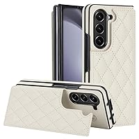 for Samsung Z Fold 5 Case Leather Folio Magnetic Clasp 2 Card Holder Stand Phone Cover for Galaxy Z Fold4 3,White,for Galaxy Z Fold 4