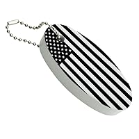 GRAPHICS & MORE Subdued Reverse American USA Flag Black White Military Tactical Floating Keychain Oval Foam Fishing Boat Buoy Key Float