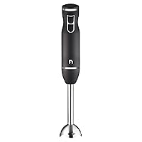 Immersion Hand Blender 2 Speed Stick Mixer with Stainless Steel Shaft & Blade, 300 Watts Easily Food, Mixes Sauces, Purees Soups, Smoothies, and Dips, Black