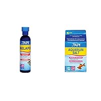 API MELAFIX Freshwater Fish Bacterial Infection Remedy 8-Ounce Bottle & Aquarium Salt Freshwater Aquarium Salt 16-Ounce Box