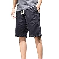 Summer Shorts Men's Knee-Length Casual Pants Pure Cotton Straight Bermuda Loose Overalls Shorts