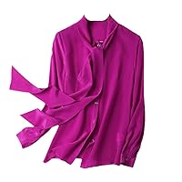 Woman Blouses Spring Summer Shirts for Women Real Silk Long Sleeve Women's Shirt Office Lady Blouse