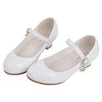 Girls Low Heel Princess Mary Jane Party Dress Shoes - Princess Ballerina Flats for School Party Wedding, Back to School Shoes for Gilrs (Little Kid/Big Kids)