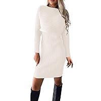 XJYIOEWT Long Flowy Dresses for Women Beach,Women Solid Casual Knitted Long Sleeve Tops Suspender Skirt Suit Fun Dresses