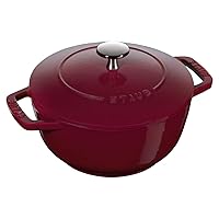 Staub Wa-NABE Medium Double Handed Pot, 7.1 inches (18 cm), Oven-safe, Bordeaux