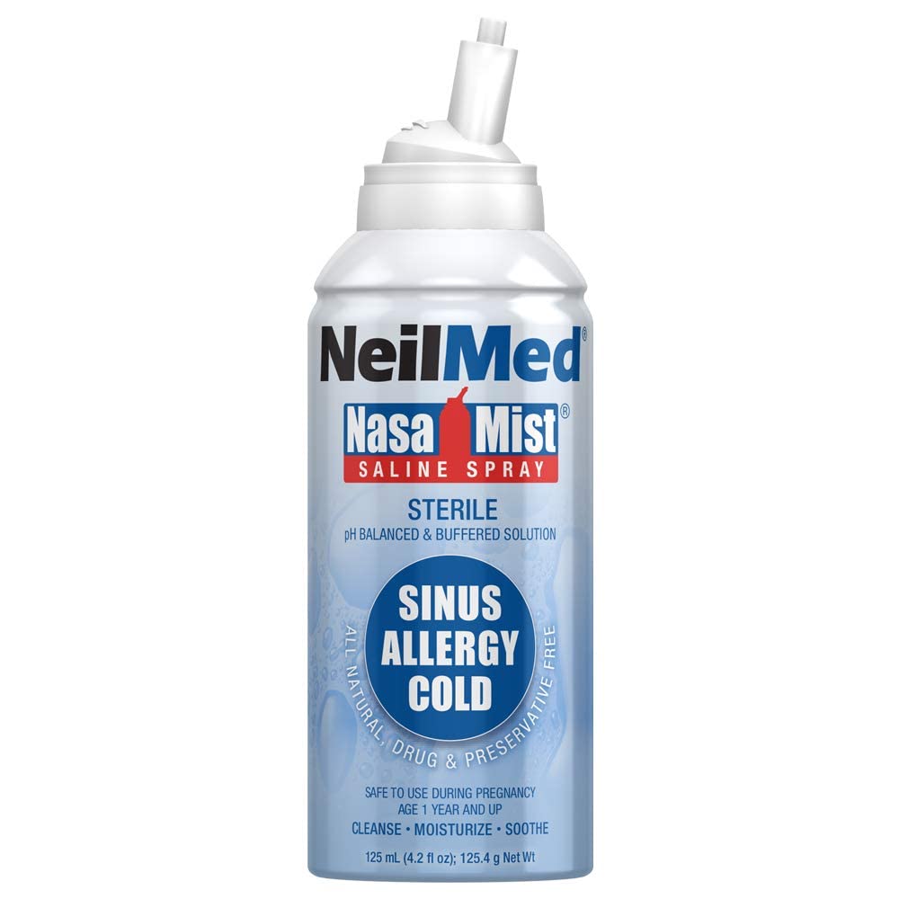 NeilMed NasaMist All in One Multi Purpose Saline Spray, 6.3 Fl Oz & Nasamist Saline Spray, 4.2 Fluid Ounce