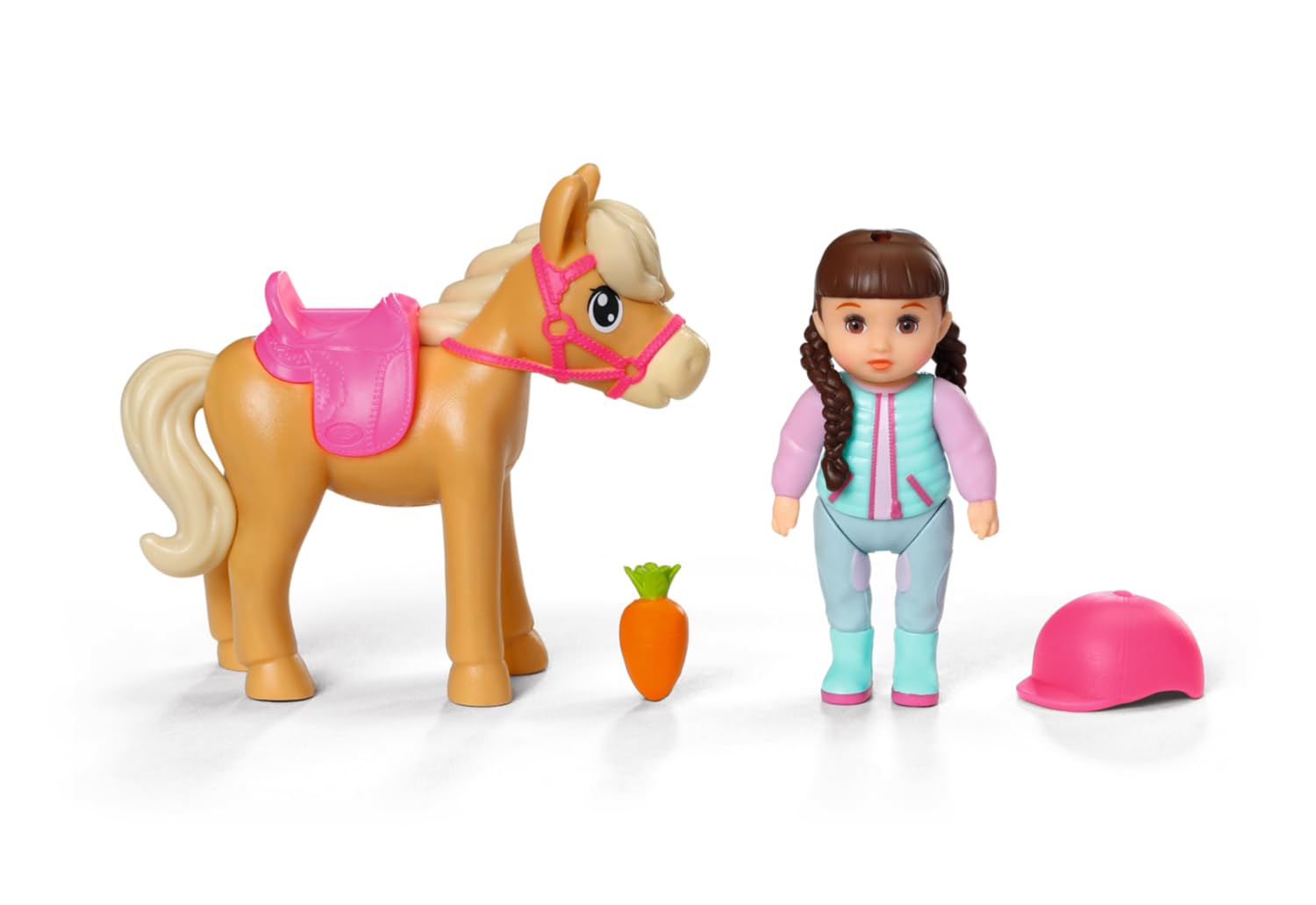 BABY born Minis Playset Horse Club Set with Kim 906149 - 7cm Doll with Exclusive Accessories and Moveable Body for Realistic Play - Suitable for Kids From 3+ Years