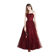 SZ102 New Mesh Beaded Spaghetti Strap Special Occasion Prom Bridesmaid Dresses Women's Cocktail Party Dresses Evening Party