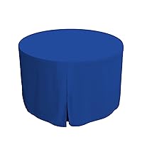 Tablevogue Full Length Fitted Machine Washable Event Tablecloth Cover 30+ Colors and Sizes, Royal, 48-Inch Round