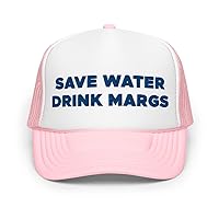 Save Water Drink Margs Hat (Embroidered Foam Trucker Cap) Bachelorette Party Hats