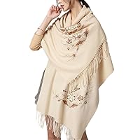 Ethnic Wind Warm Wool Scarf Female Winter Embroidery Wool Shawls