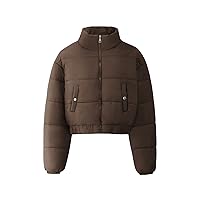 Gihuo Women' s Cropped Quilted Puffer Jacket Outerwear Coats