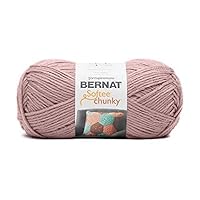 Bernat Softee Chunky Gray Rose Yarn - 1 Pack of 400g/14oz - Acrylic - 6 Super Bulky - Knitting/Crochet