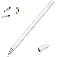 MEKO Stylus Pens for iPad - 2 in 1 Magnetic Cap High Precise Universal Stylus Pencil for Apple/iPhone/iPad/Android/Microsoft All Capacitive Touch Screens Tablets, Phones - White