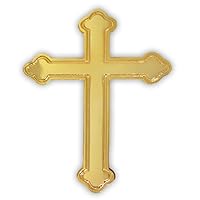 PinMart Gold Plated Ornate Cross Religious Lapel Pin
