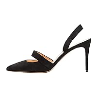 FSJ Women Fashion Closed Pointy Toe Arch Strap Slingbacks High Stiletto Heel Slip on Pumps Dress Date Shoes