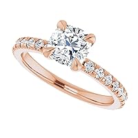 10K/14K/18K Solid Rose Gold Handmade Engagement Ring 1.5 CT Cushion Cut Moissanite Diamond Solitaire Wedding/Bridal Gift for Women/Her Gorgeous Gift