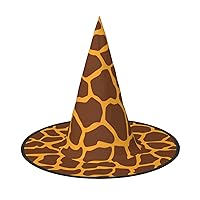 Mqgmzgiraffe Print Print Enchantingly Halloween Witch Hat Cute Foldable Pointed Novelty Witch Hat Kids Adults