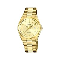Festina F20555/3 Men's Analogue Quartz Watch with Stainless Steel Strap, gold, Bracelet